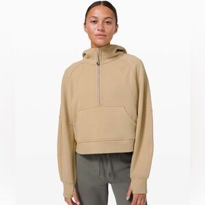 RARE Lululemon half-zip scuba jacket; size XL/XXL; trench color; perfect cond.